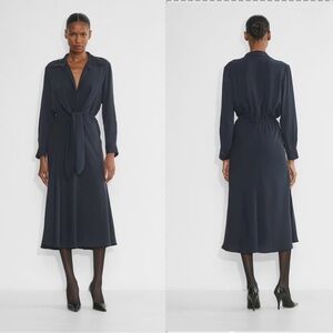 Babaton Abbey Matte satin button-up midi Dress